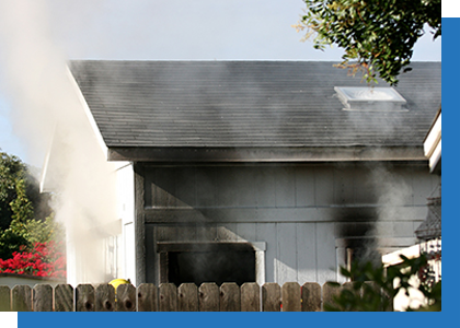 Fire Damage Claims: Burned property with claim documents