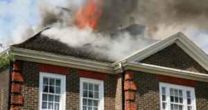 A detailed infographic or article titled "Top Reasons Insurance Companies Deny Fire Claims" outlines common issues leading to claim denials.