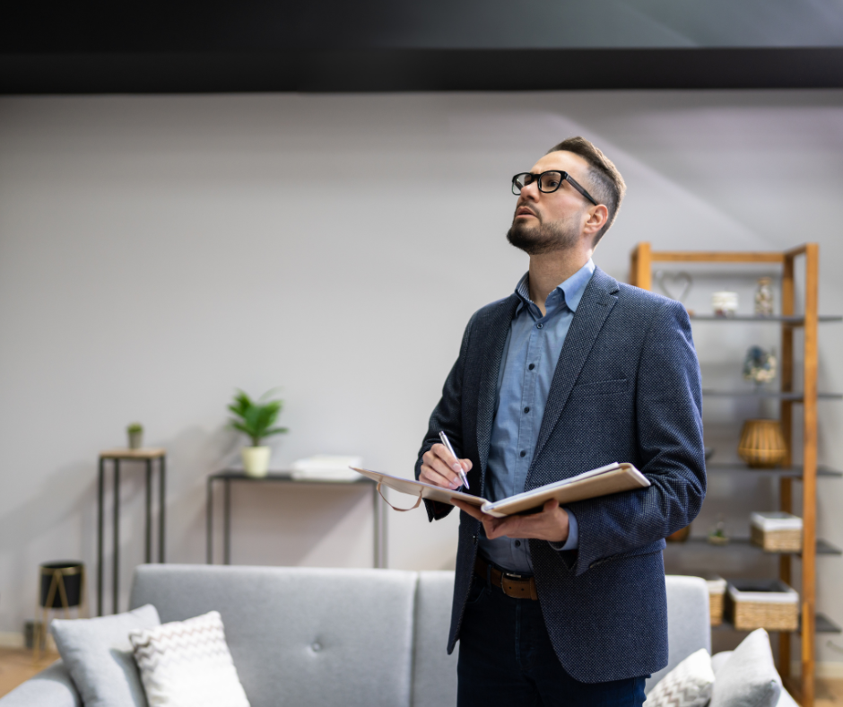 Professional reviewing property damage documents in Lawndale